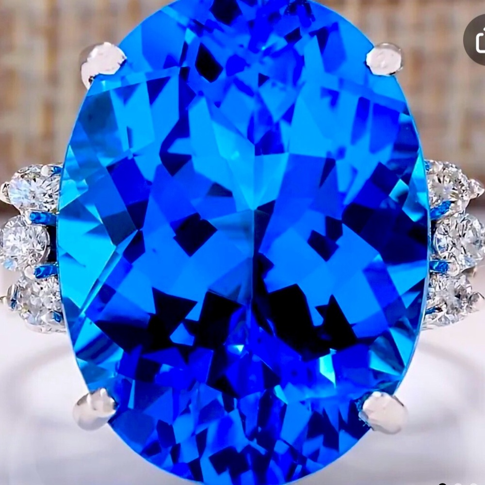 Blue Zircon Ring